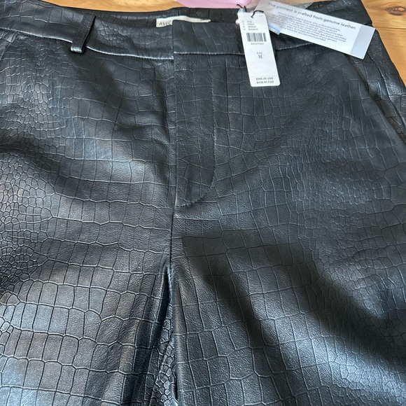LEATHER Anthropologie Cropped Genuine Pants Avec Les Filles NWT!!! Awesome!! M! - Picture 5 of 11